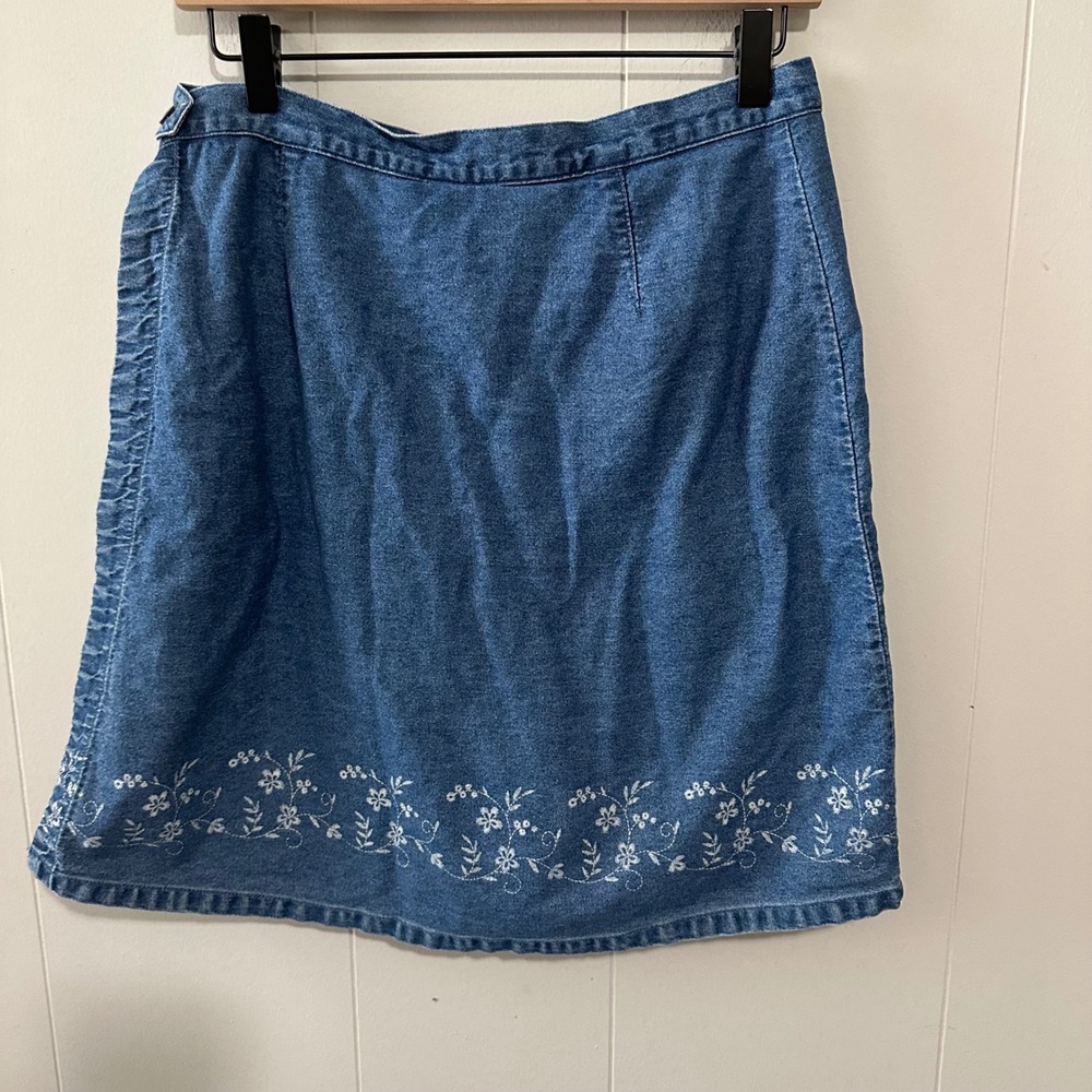 Vintage Style Denim Mini Skirt Size 14 - Picture 6 of 8